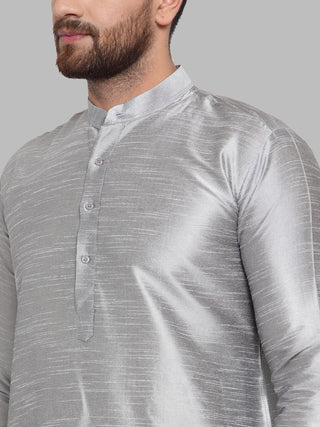 Jompers Men Silver Solid Kurta Only