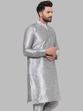 Jompers Men Silver Solid Kurta Only