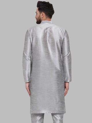 Jompers Men Silver Solid Kurta Only