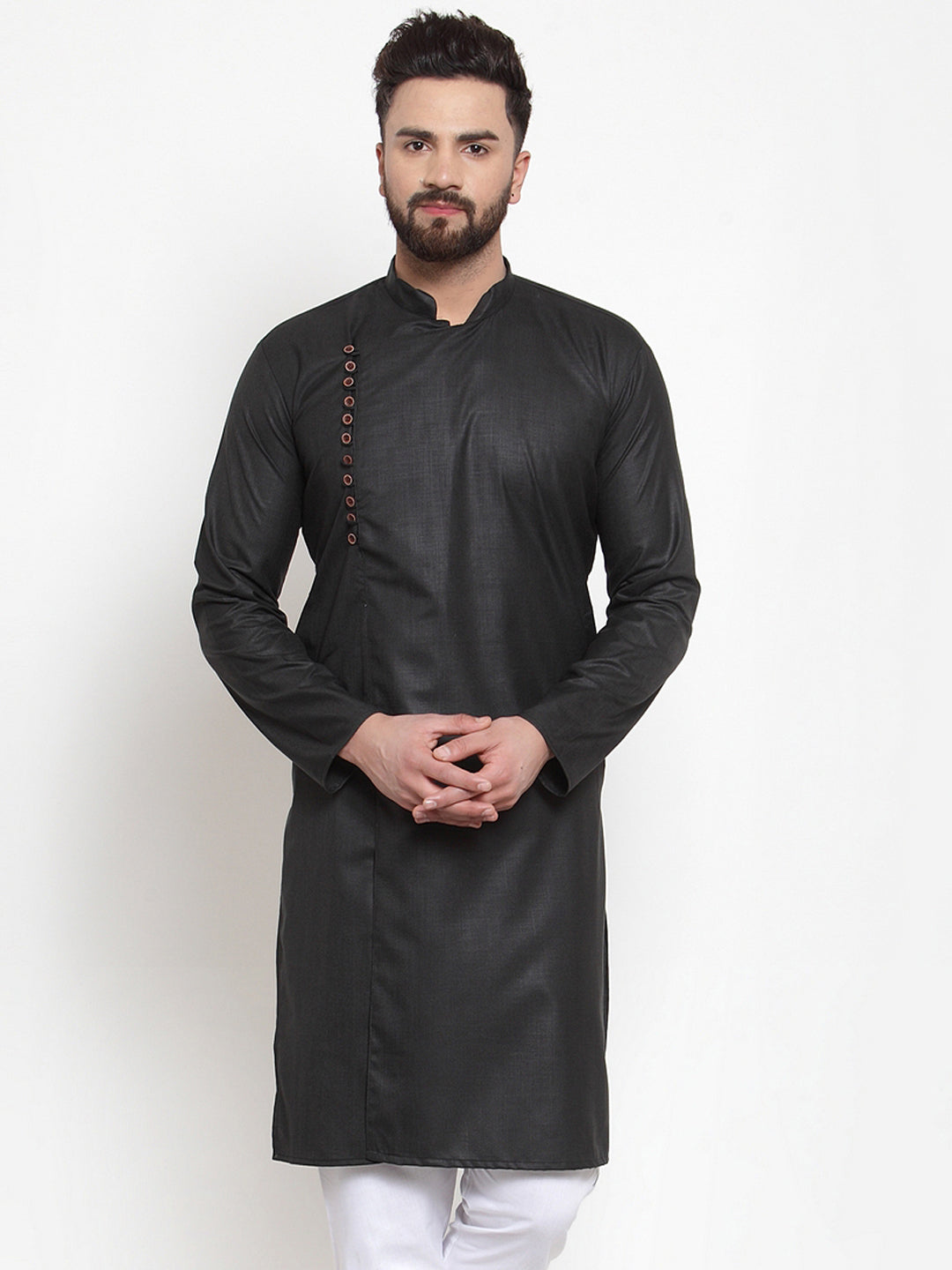 Jompers Men Black Solid Kurta Only