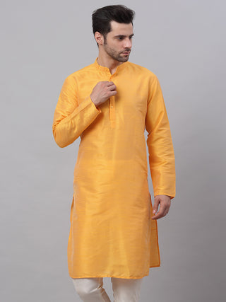 Jompers Men's Solid Dupion Silk Kurtas