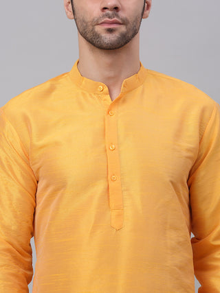 Jompers Men's Solid Dupion Silk Kurtas