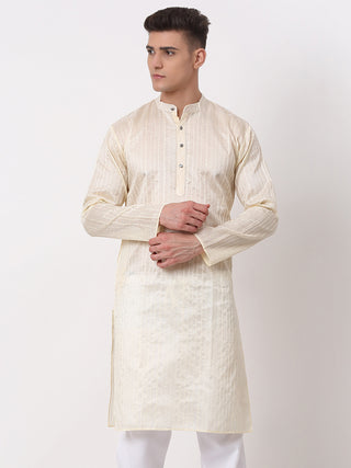 Men's Silk Blend Sequence Embroidered Kurta Only