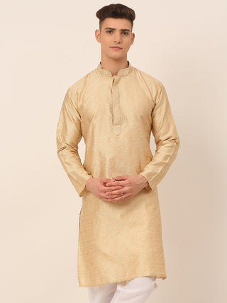 Men's Silk Blend Collar Embroidered Kurta only