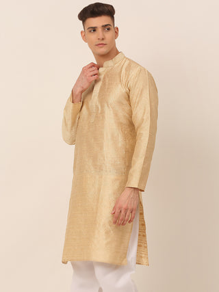 Men's Silk Blend Collar Embroidered Kurta only