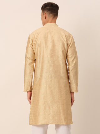 Men's Silk Blend Collar Embroidered Kurta only