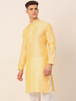 Men's Silk Blend Collar Embroidered Kurta only