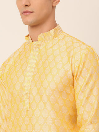 Men's Silk Blend Collar Embroidered Kurta only