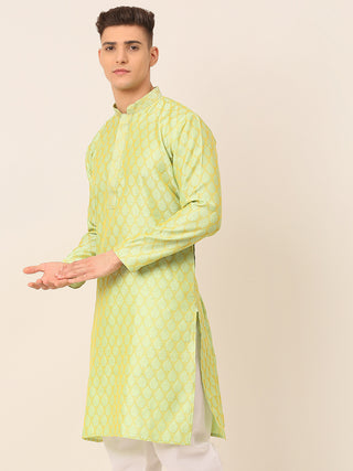 Men's Silk Blend Collar Embroidered Kurta only