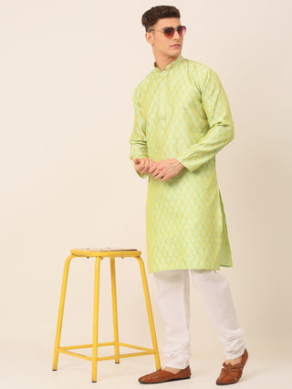 Men's Silk Blend Collar Embroidered Kurta only