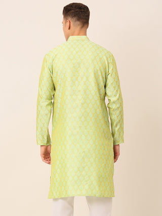 Men's Silk Blend Collar Embroidered Kurta only