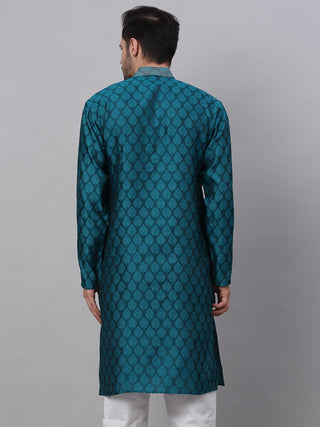 Men's Silk Blend Collar Embroidered Kurta only