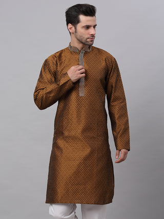 Men's Silk Blend Collar Embroidered Kurta only