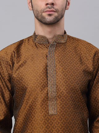 Men's Silk Blend Collar Embroidered Kurta only