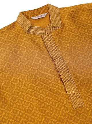 Men's Silk Blend Collar Embroidered Kurta only