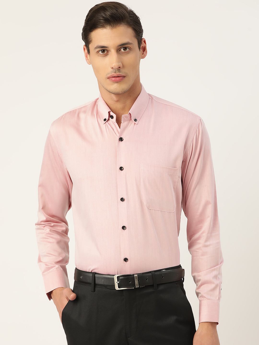 Jainish Men's Solid Formal Cotton Shirt