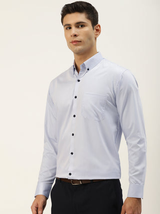 Indian Needle Men's Solid Formal Cotton Shirt