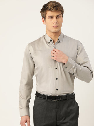 Indian Needle Men's Solid Formal Cotton Shirt