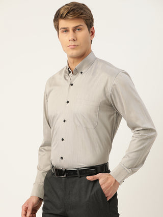 Indian Needle Men's Solid Formal Cotton Shirt