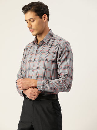 Indian Needle Men's Cotton Checked Formal Shirts