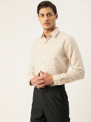 Indian Needle Men's Cotton Striped Formal Shirts