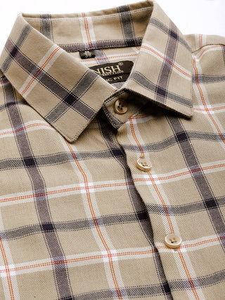 Indian Needle Men's Cotton Checked Formal Shirts