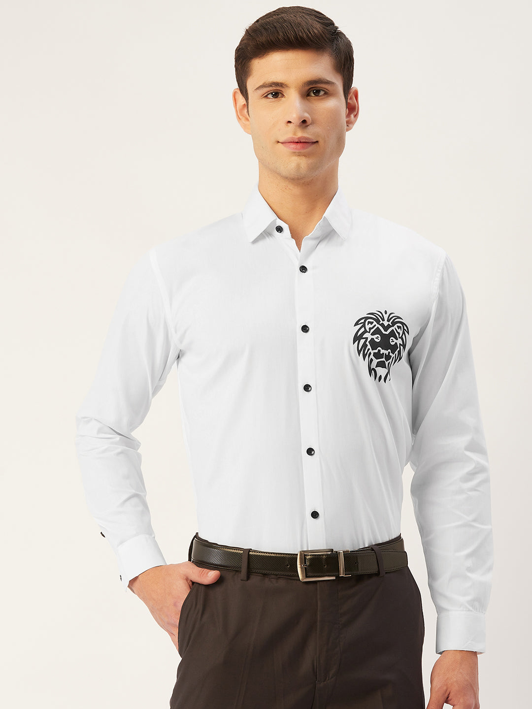 Jainish Men's Cotton Printed Formal Shirts