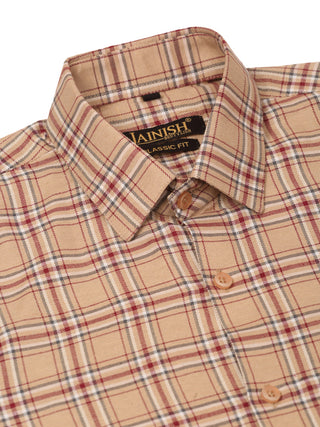 Indian Needle Men's Cotton Checked Half Sleeve Formal Shirts